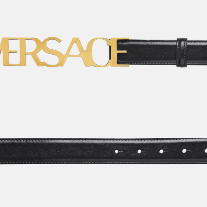 Мужской ремень Versace Logo 3cm (черный) — фото 3