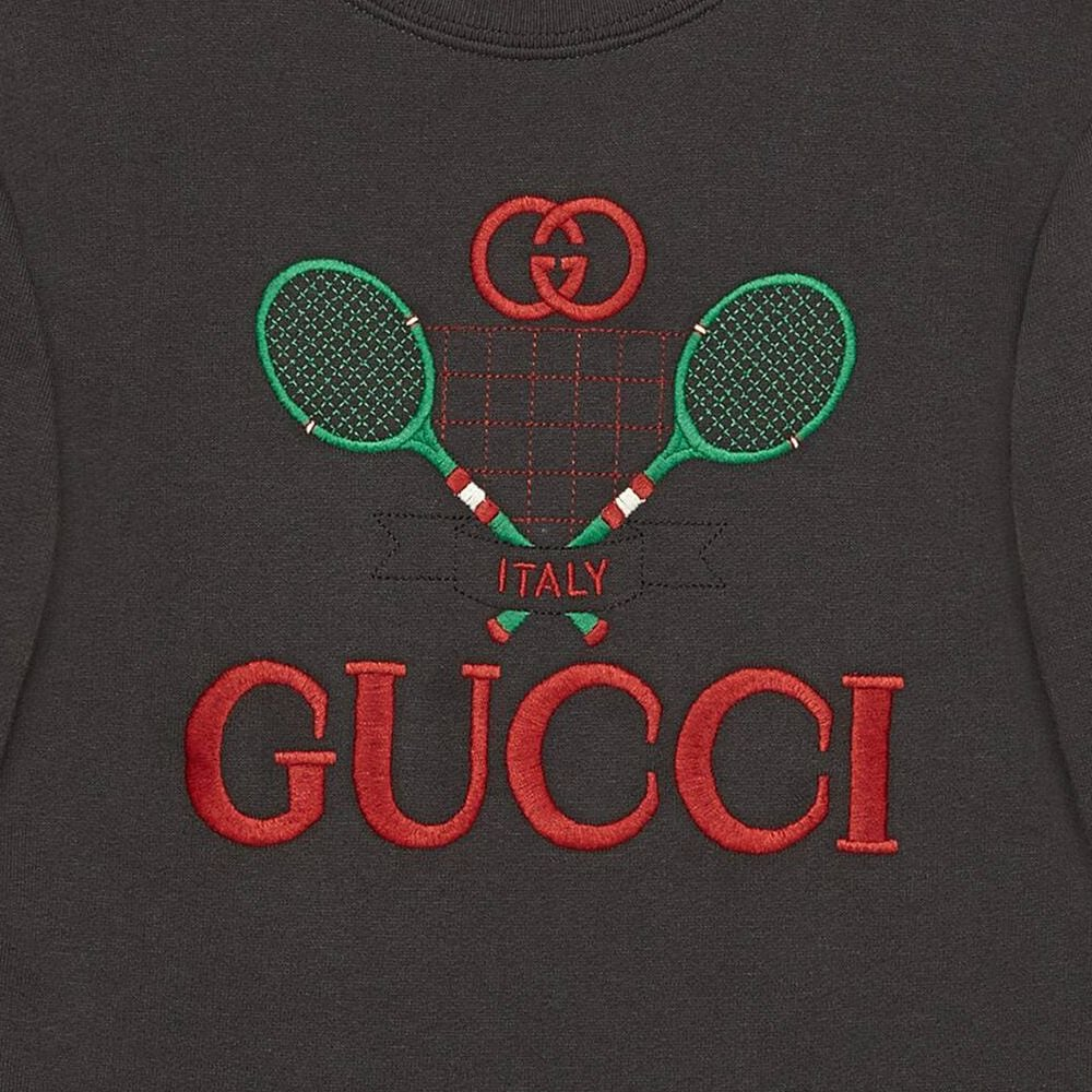Мужской свитшот Gucci Logo (темно-серый) — фото 3