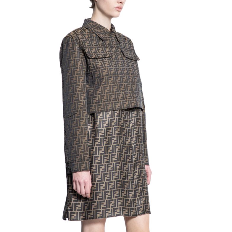 Женская куртка Fendi (коричневая) — фото 4