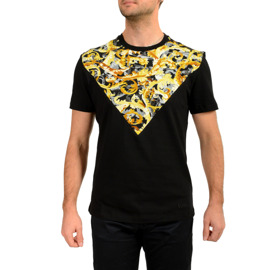 Мужская футболка Versace 1012174-1A10597-5B000 (черная) — фото 3