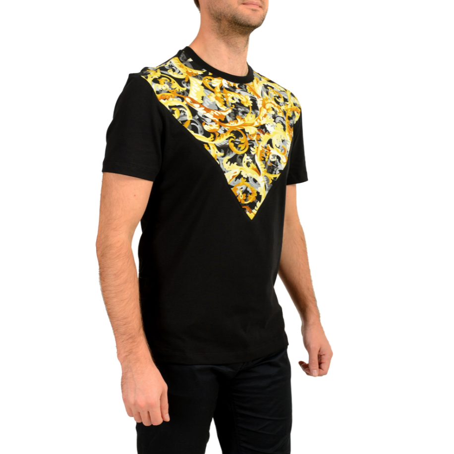 Мужская футболка Versace 1012174-1A10597-5B000 (черная) — фото 4