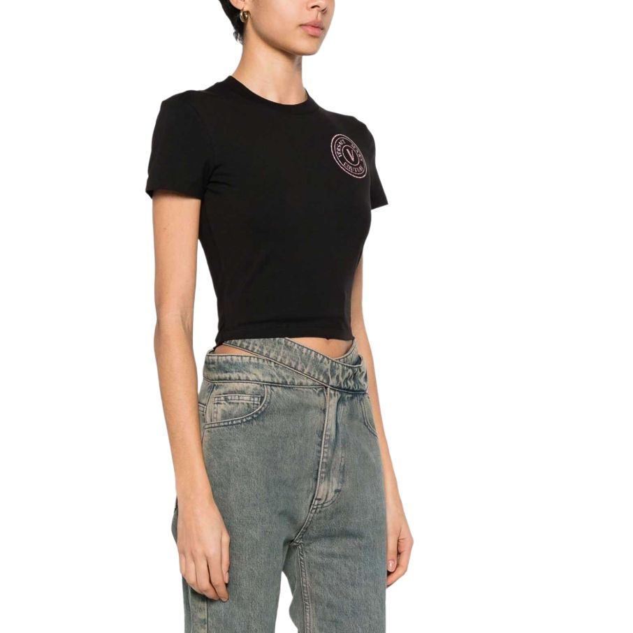 Женская футболка Versace JEANS COUTURE (черная) — фото 4