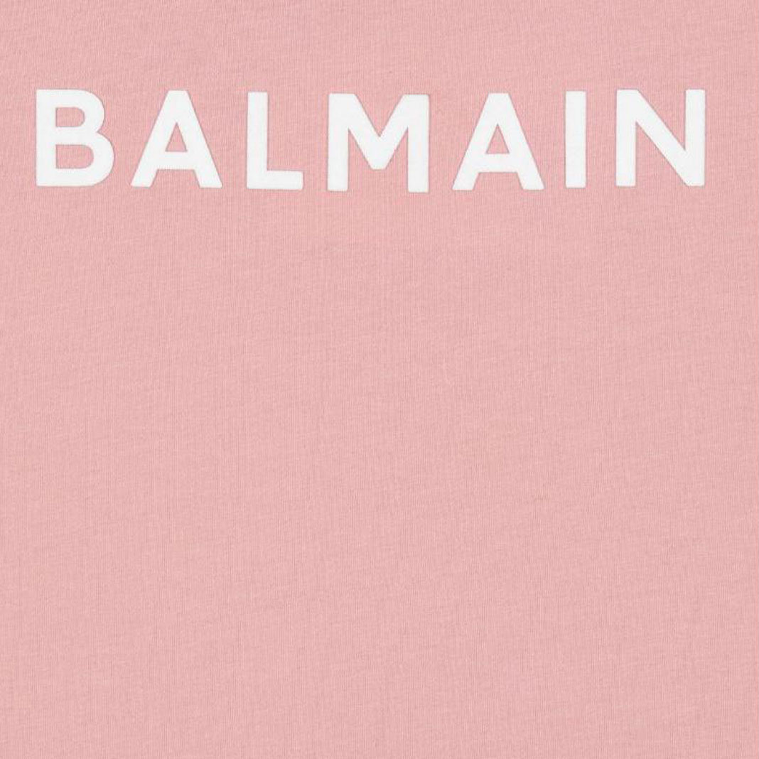 Женская футболка BALMAIN Logo T-Shirt (розовая) — фото 3