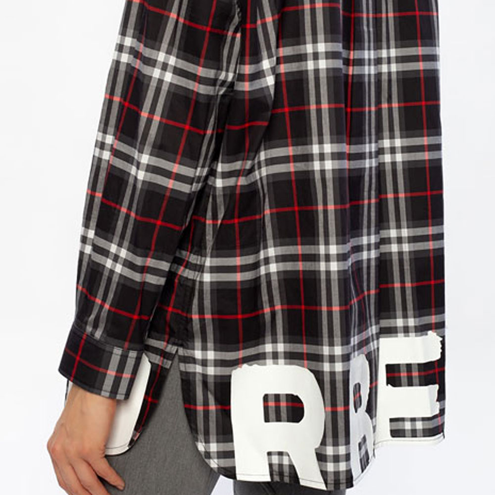 Женские рубашка Burberry SS21 Logo (красный) — фото 5