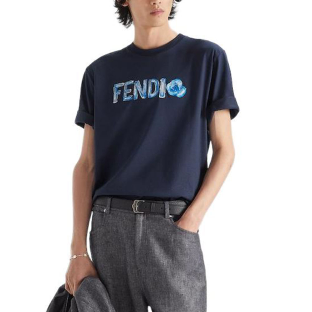 Мужская футболка Fendi (разноцветная) — фото 4