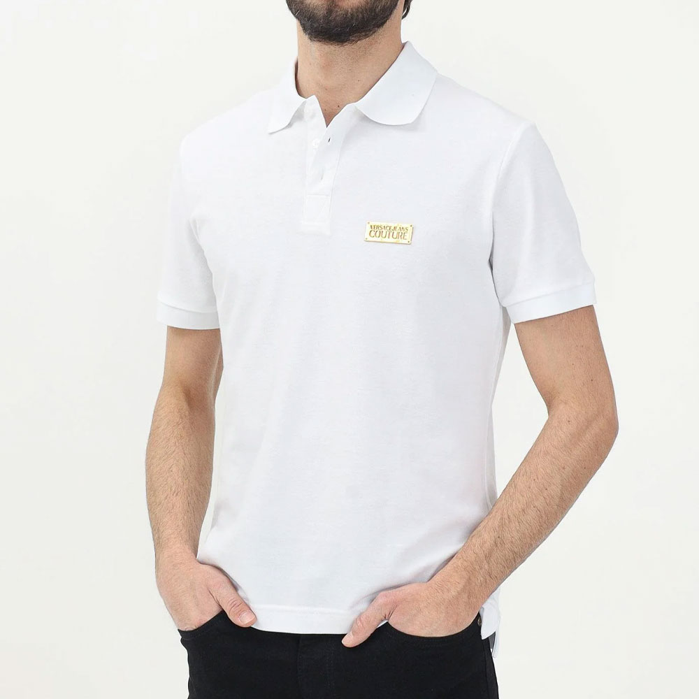 Мужская футболка VERSACE JEANS COUTURE Polo (белая) — фото 4