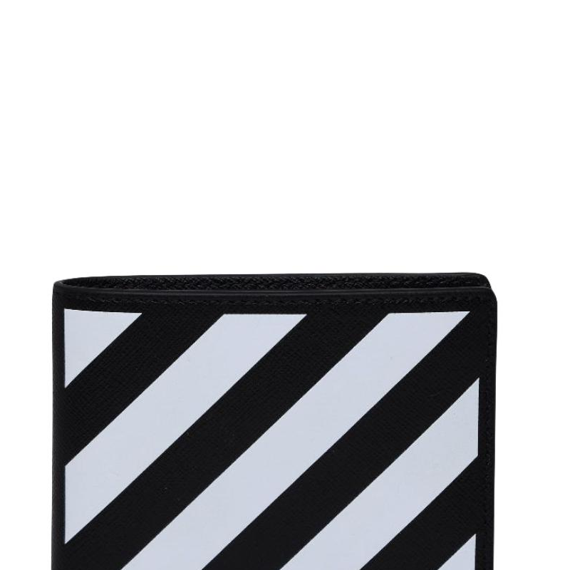 Мужской кошелек OFF-WHITE Leather Wallet (черно-белый) — фото 5