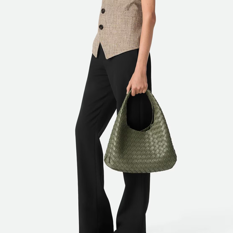 Женская сумка Bottega Veneta Intrecciato Campana (зеленая) — фото 5