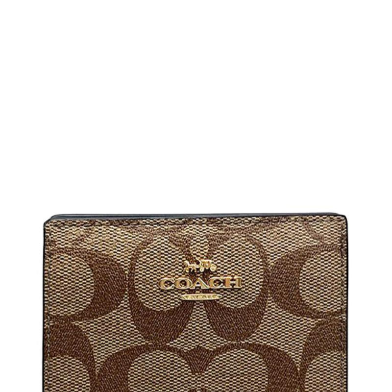 Женский кошелек COACH Snap Wallet 10 (коричневый) — фото 6