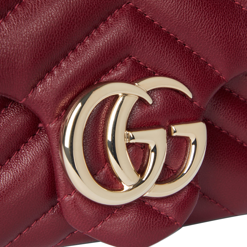 Женская сумка Gucci GG Marmont (бордовая) — фото 7