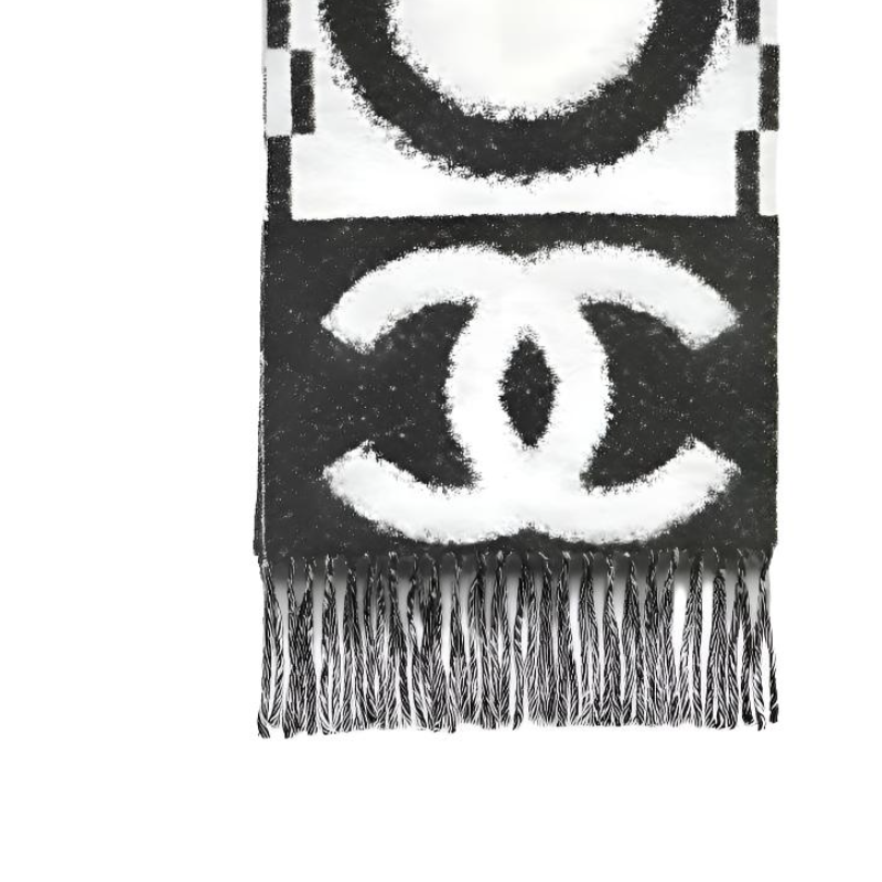 Шарф Chanel (черно-белый) — фото 4