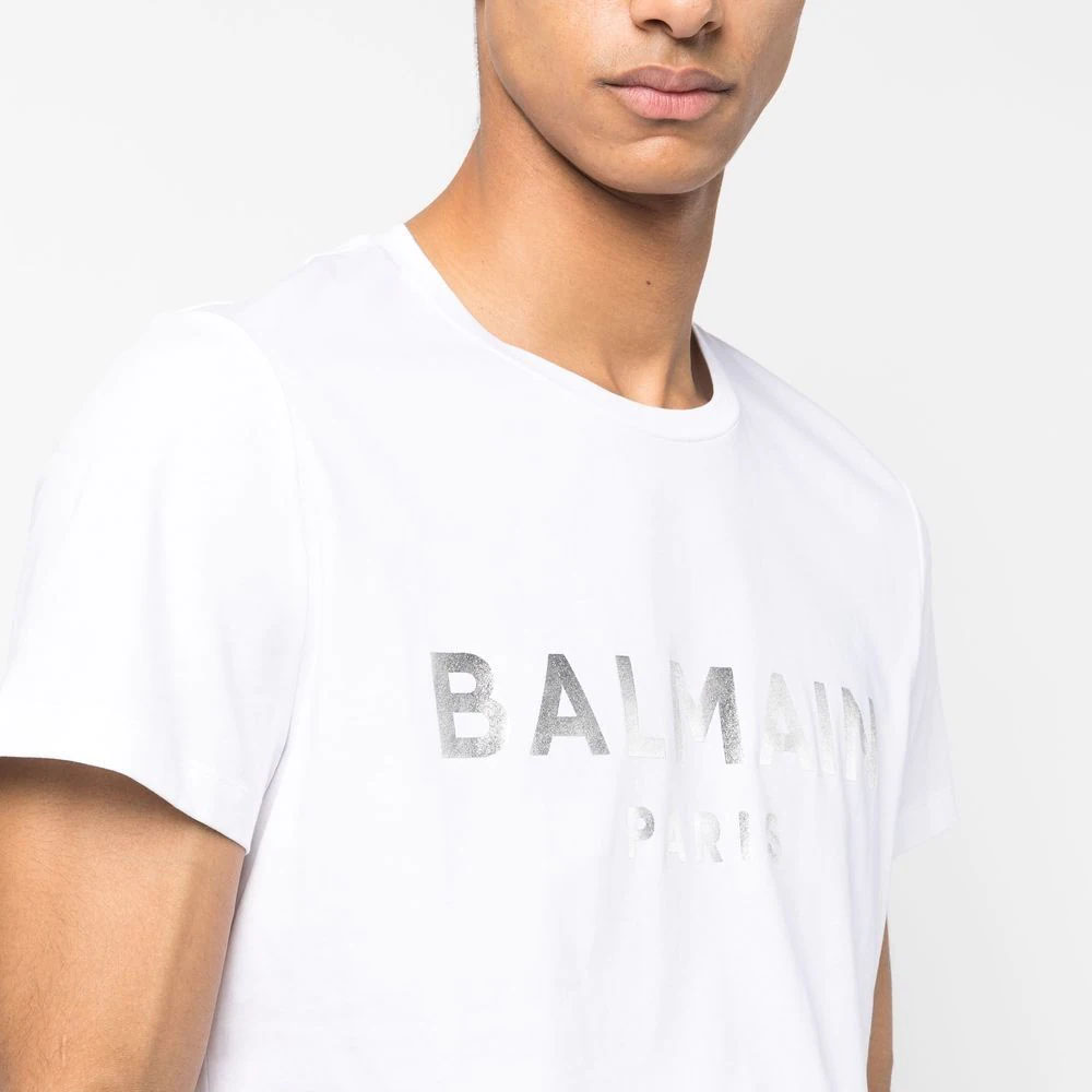 Мужская футболка BALMAIN LogoT (белый) — фото 5