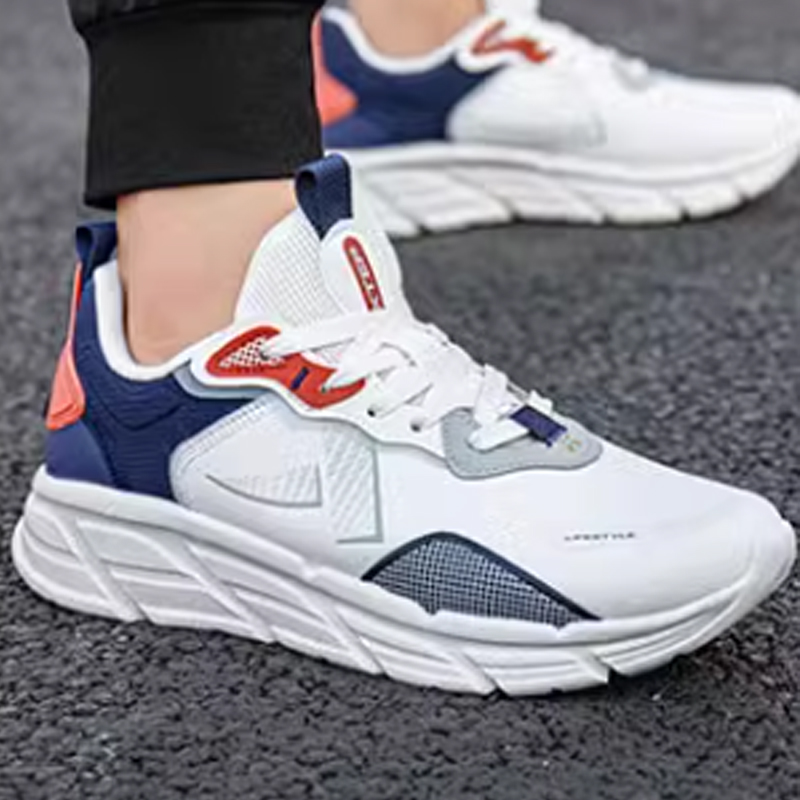 XTEP Cushioning Abrasion Resistant Breathable Lightweight Low top Casual Running Shoes Men’s White