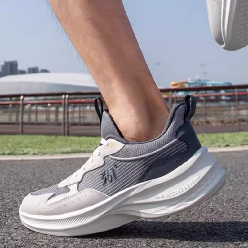 361° Slip Resistant, Abrasion Resistant, Lightweight Low top Casual Running Shoes Men’s White Gray