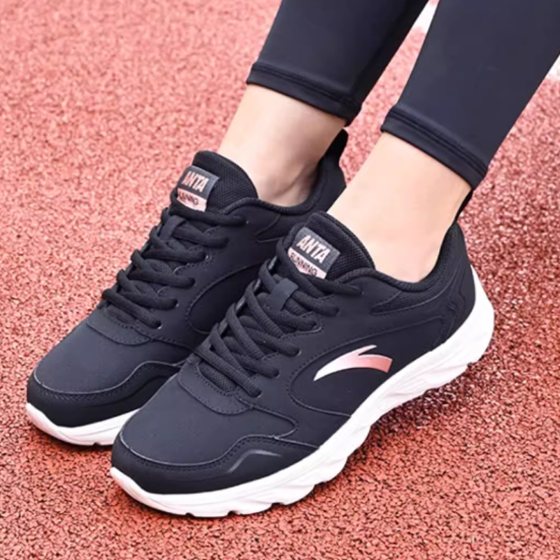 Anta Comfortable Fabric Cushioning Slip Resistant Low top Running Shoes Women’s Black