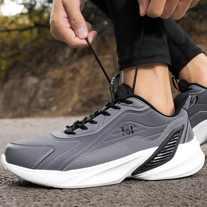 361° Cushioning Slip Resistant Abrasion Resistant Low top Running Shoes Men’s Gray White