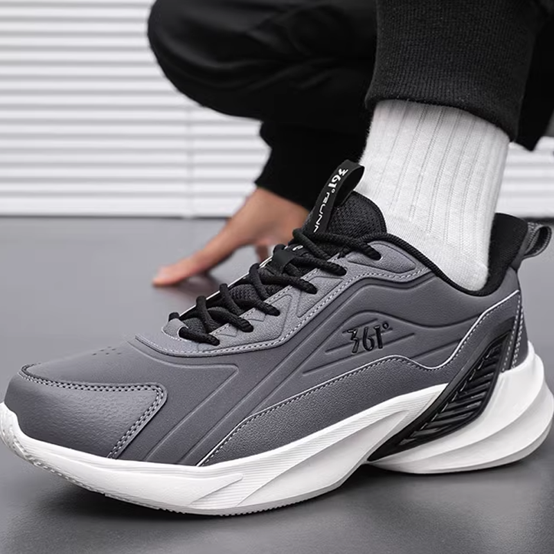 361° Cushioning Slip Resistant Abrasion Resistant Low top Running Shoes Men’s Gray White