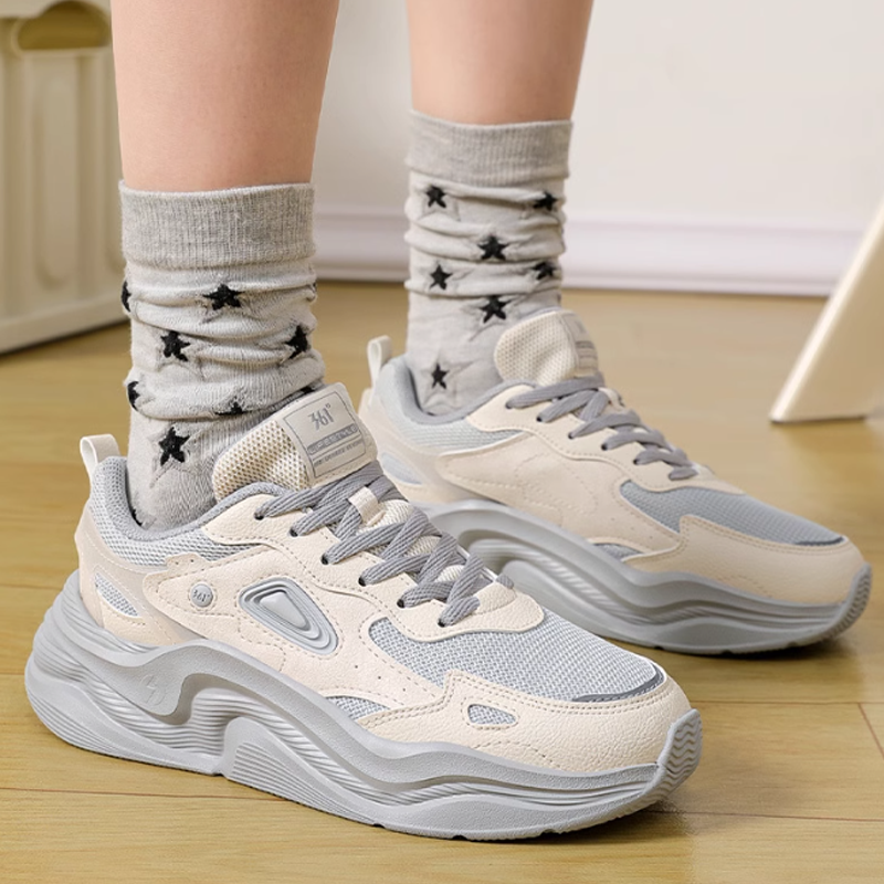 361° Cushioning Coverage Lightweight Low top Casual Running Shoes Women’s Beige Gray