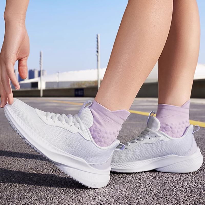 361° Cushioning Abrasion Resistant Lightweight Low top Casual Running Shoes Women’s White Purple