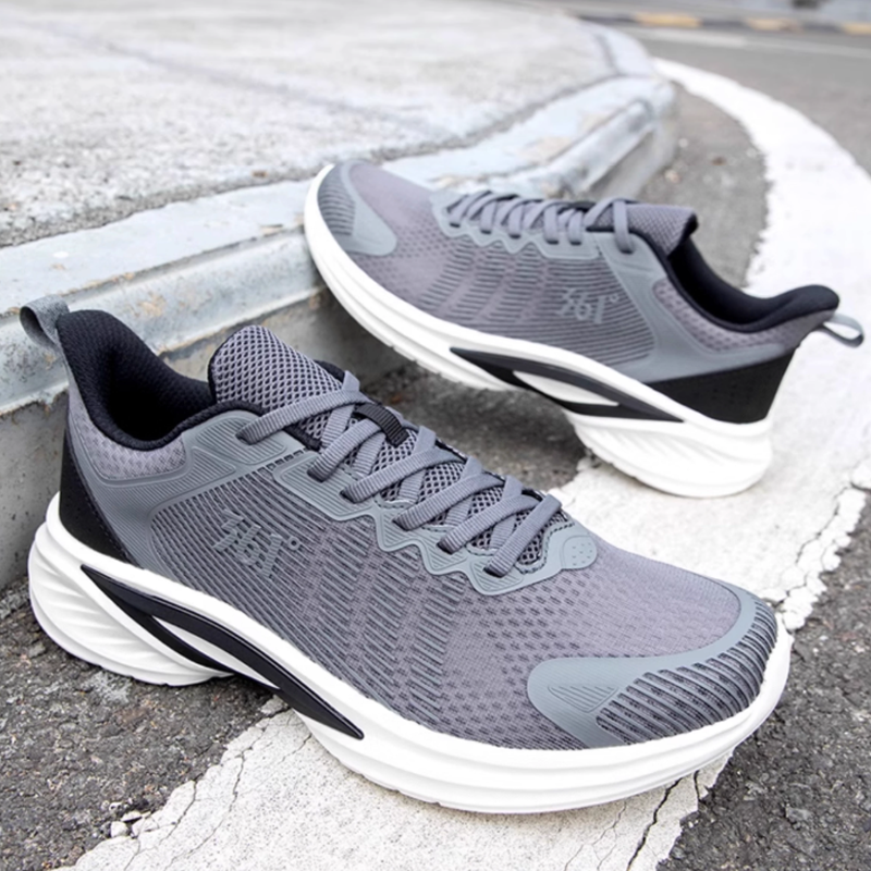 361° Abrasion Resistant, Breathable, Lightweight Low top Sprint Running Shoes Men’s Gray