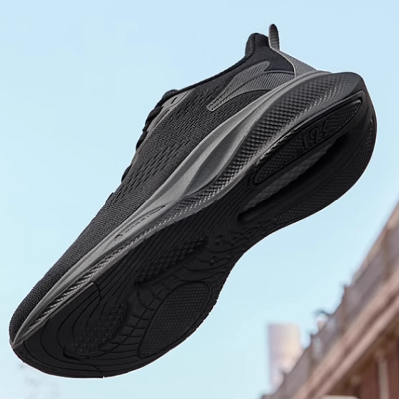 361° Slip Resistant And Abrasion Resistant Coverage Low top Sprint Running Shoes Unisex Black Gray