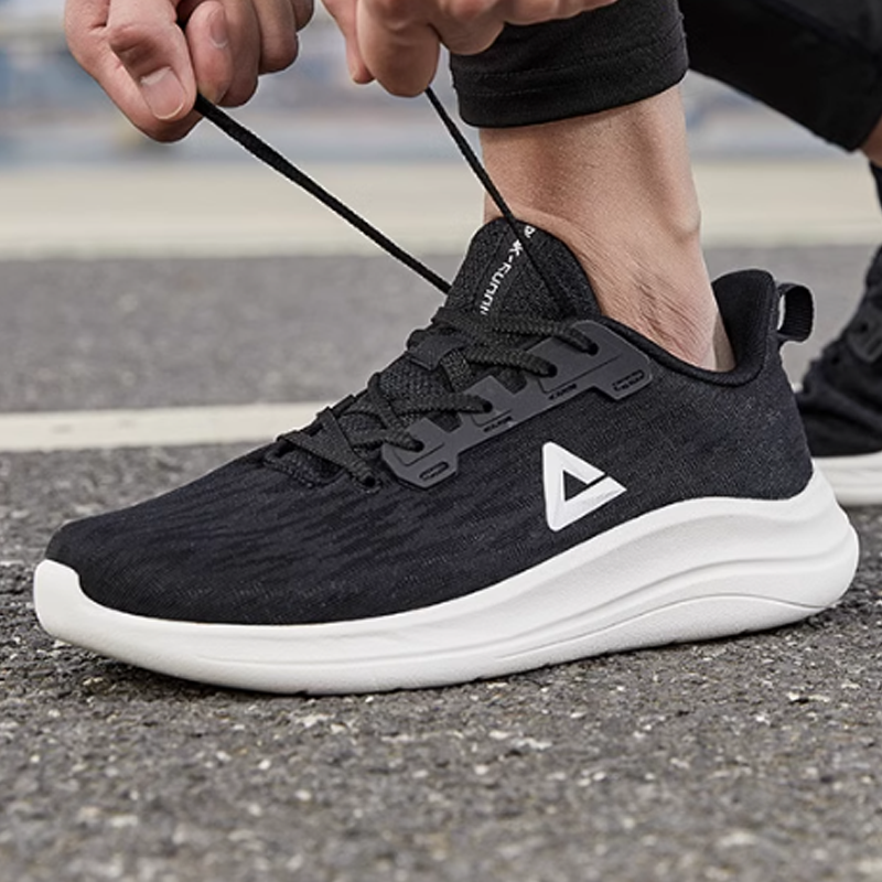 PEAK Slip Resistant Abrasion Resistant Slip Resistant Abrasion Resistant Low top Casual Running Shoes Men’s Black White