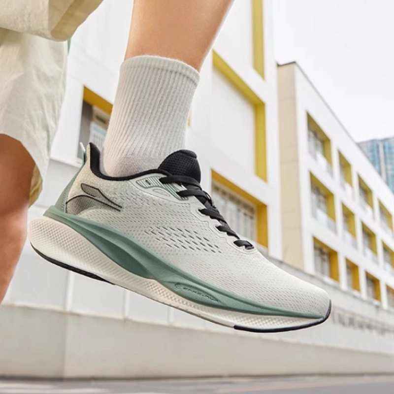 361° Slip Resistant, Abrasion Resistant, Breathable Low top Sprint Running Shoes Unisex Gray Green