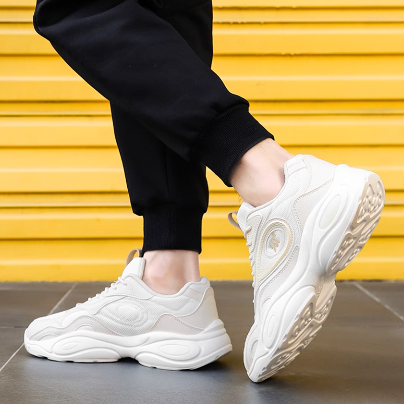 361° Wear resistant And Lightweight Low top Casual Running Shoes Men’s Ecru