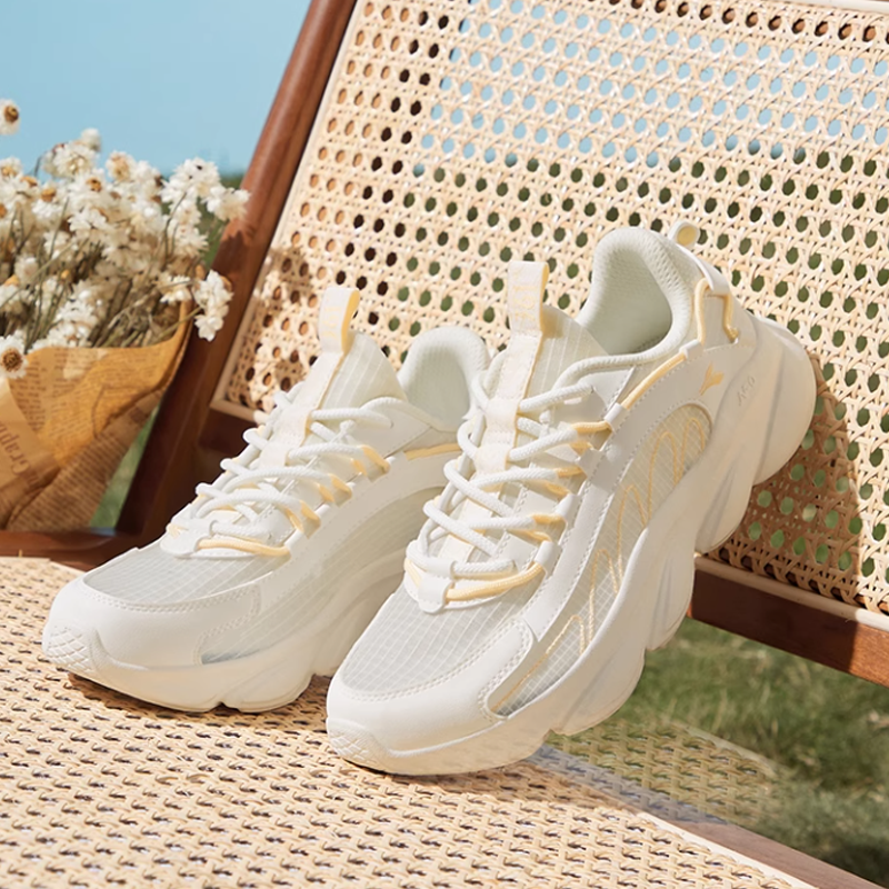 361° Slip Resistant, Abrasion Resistant, Breathable Low top Running Shoes Women’s White Yellow