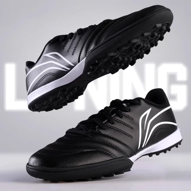 Li Ning TF Turf Artificial Turf Cushioning Slip Resistant Coverage Soccer Shoes Men’s Black White