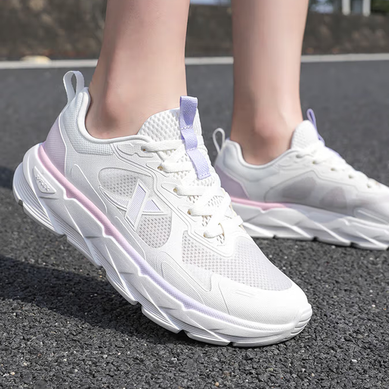 XTEP Cushioning Breathable Rebound Low top Casual Running Shoes Women’s White Pink