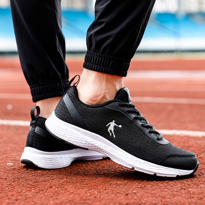 QIAODAN Cushioning Slip Resistant Abrasion Resistant Low top Running Shoes Men’s Black