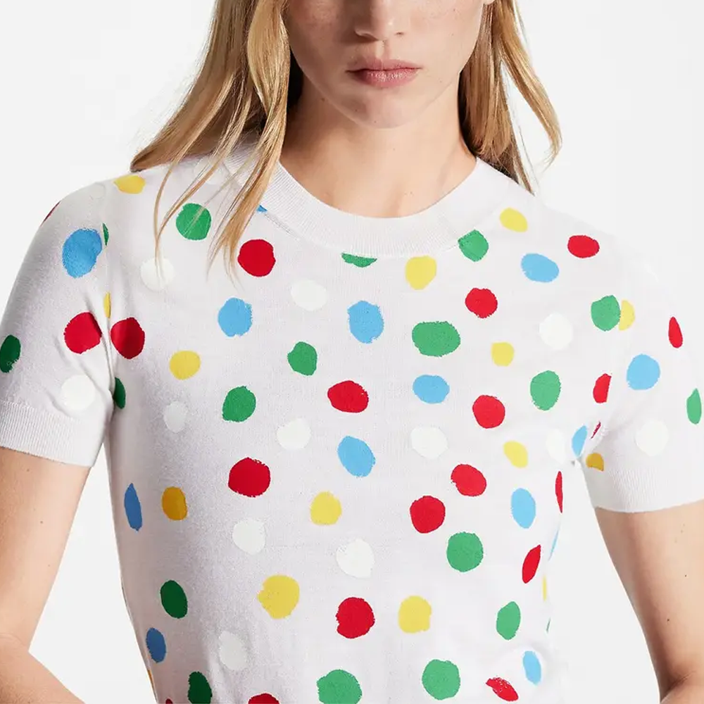 Женская футболка Louis Vuitton LOUIS VUITTON × /Yayoi Kusama SS23 (белая) — фото 4