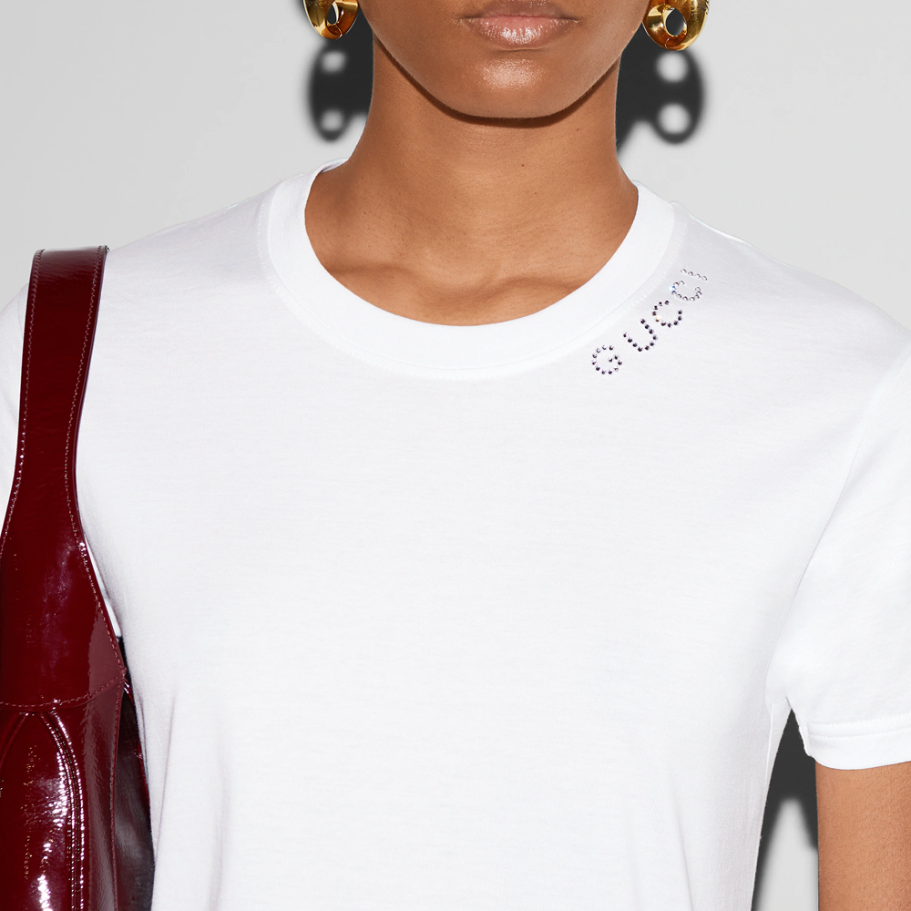 Женская футболка Gucci (белая) — фото 5