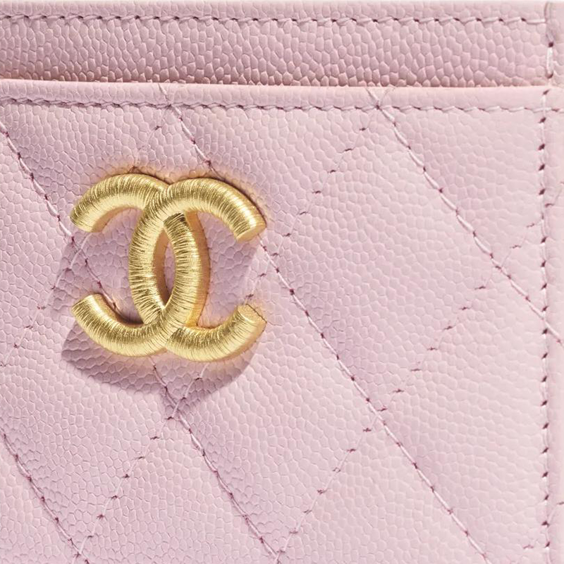 Женский картхолдер Chanel 25P C LOGO (светло-розовый) — фото 4