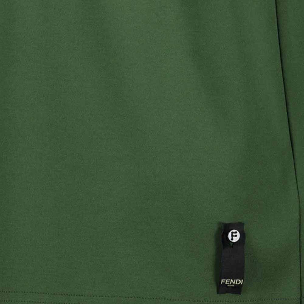 Мужская футболка Fendi Logo T-Shirt (зеленая) — фото 4