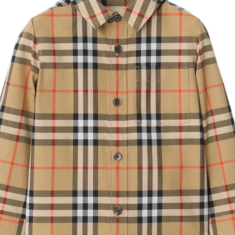 Детская рубашка Burberry (бежевый) — фото 3