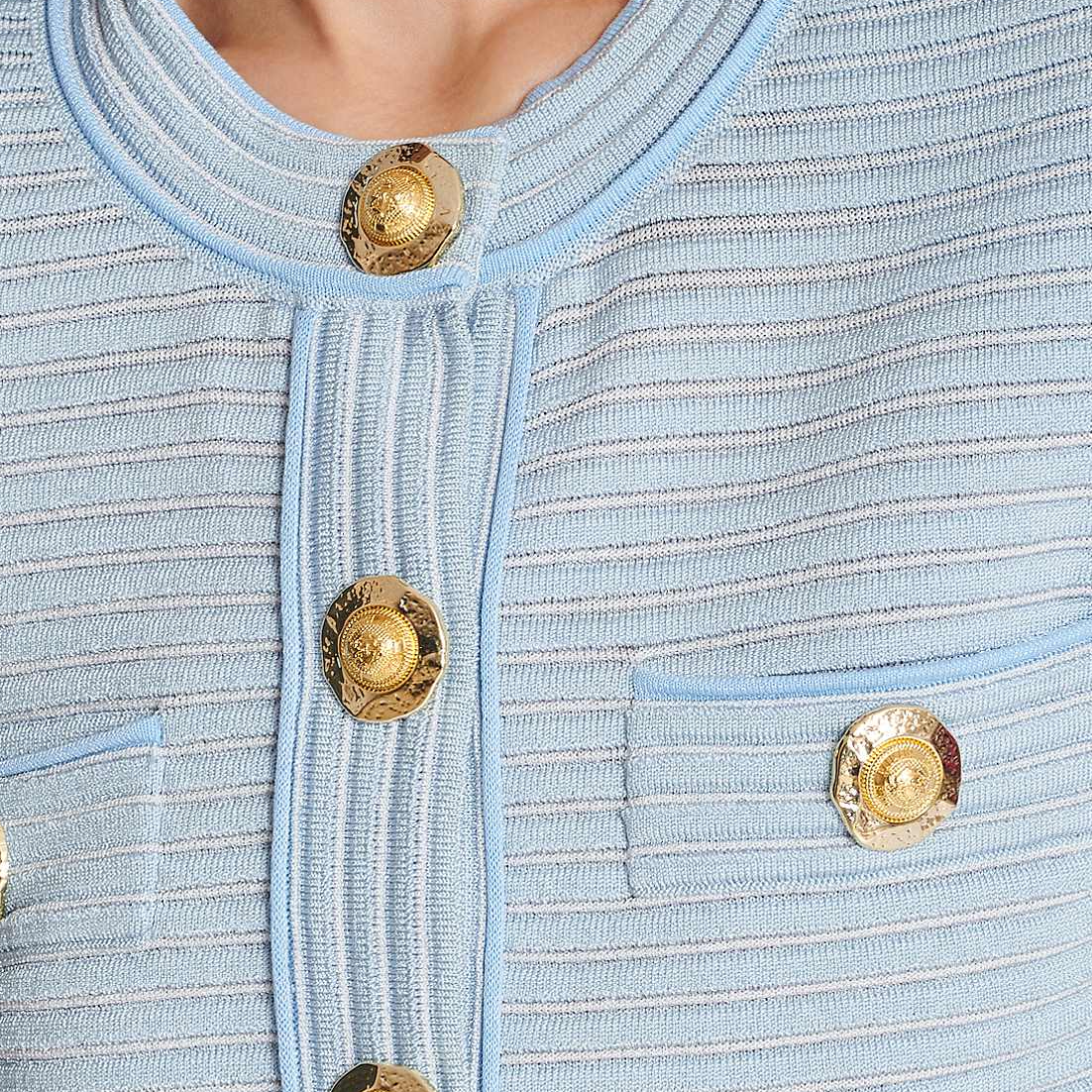 Женский кардиган BALMAIN SS25 (синий) — фото 7