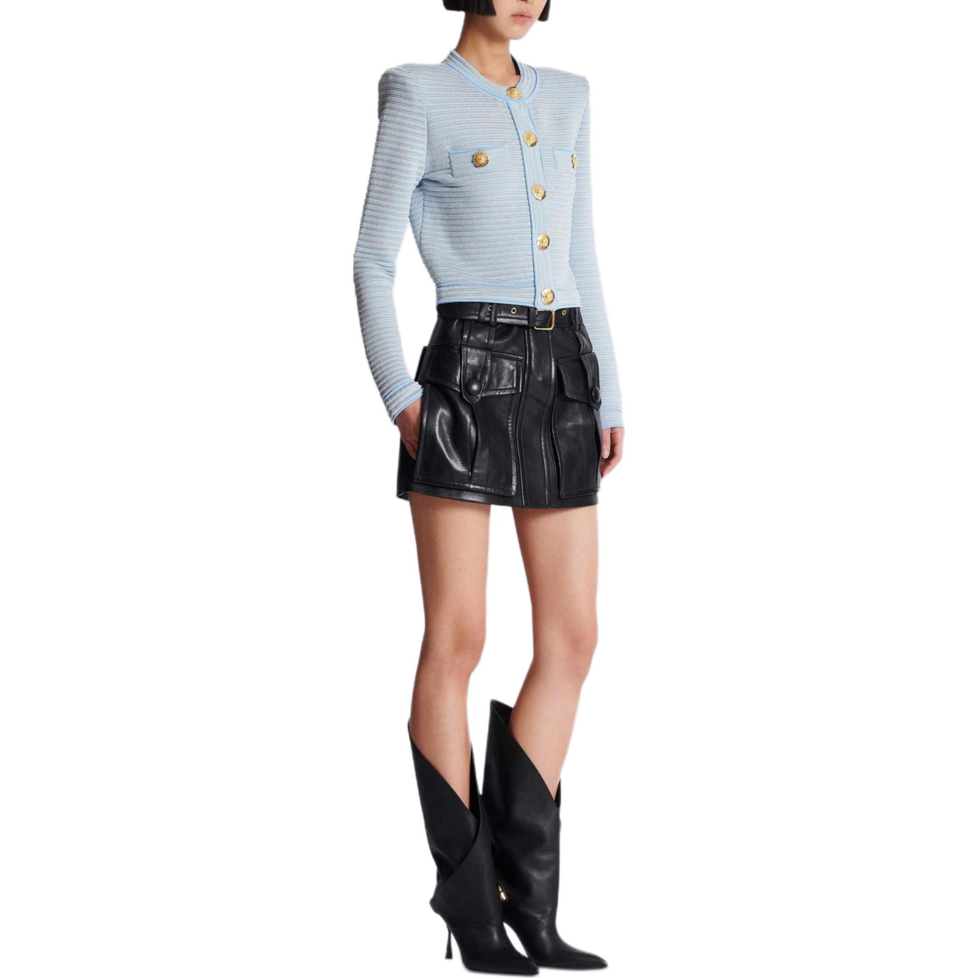 Женский кардиган BALMAIN SS25 (синий) — фото 6