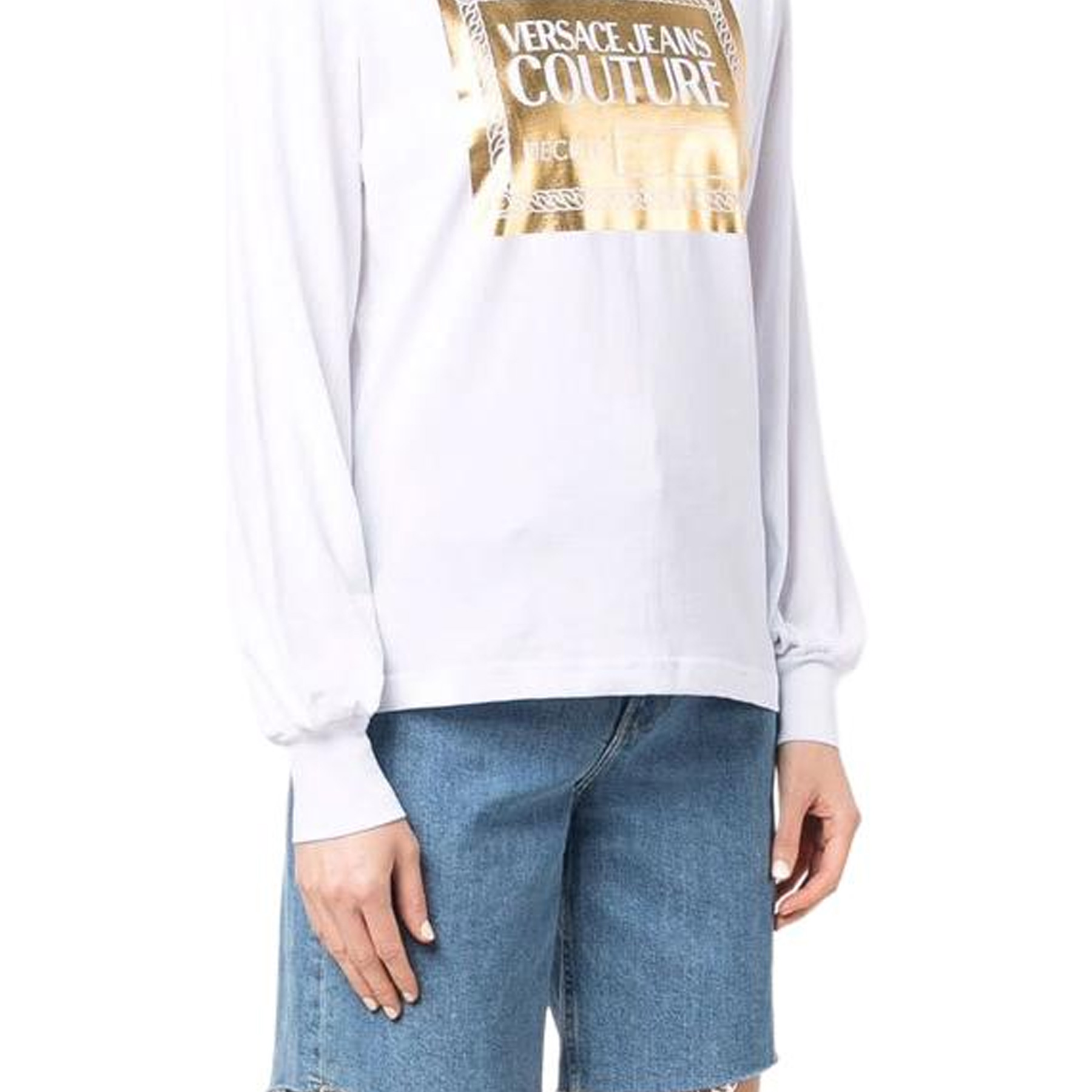 Женская футболка Versace JEANS COUTURE logo T (белый) — фото 6