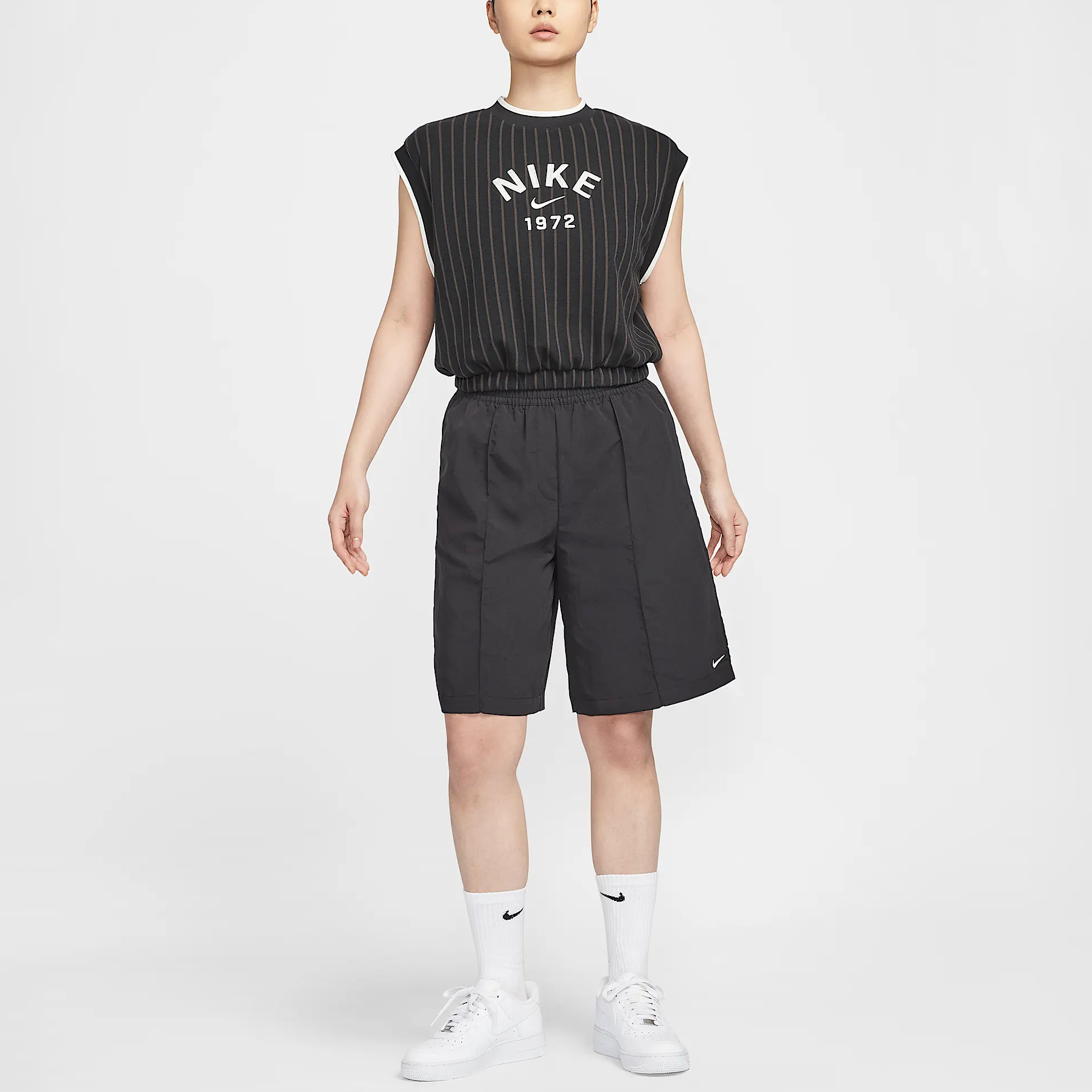 Nike Striped Logo embroidered Top