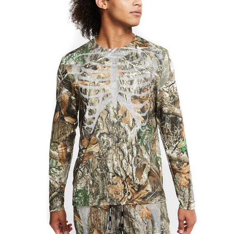 Мужская футболка Nike Long sleeve skeleton tee T (коричневая) — фото 3