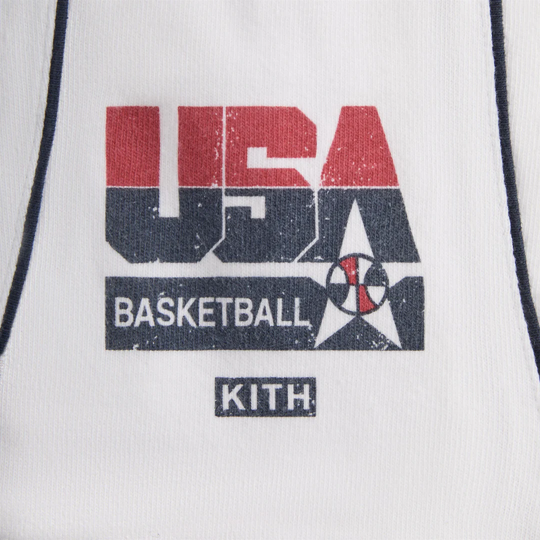 KITH USA Basketball Collection SS24 Sports Shorts Men’s White