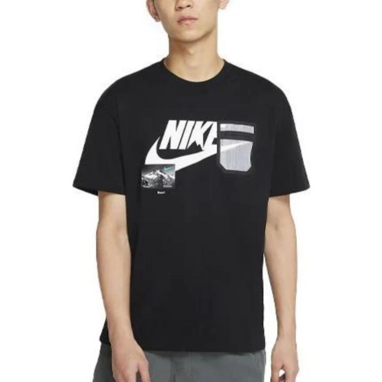 Мужская футболка Nike Sportswear с логотипом (черная) — фото 4