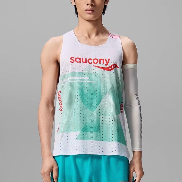 Saucony Tank Top Men’s Geometric Lake Blue Set