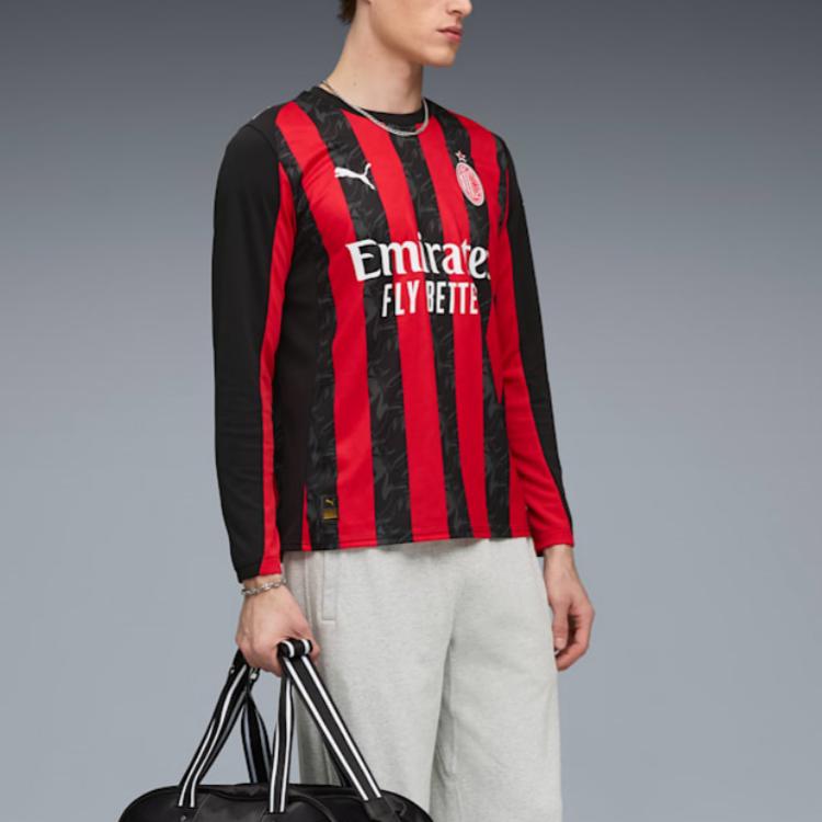 PUMA AC MilanDRYCELL 25/26 Long Sleeve Home Jersey Men RE FIBRE Soccer Jersey Men’s