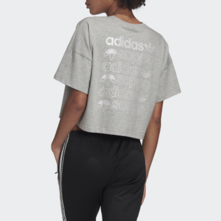 Женские футболка adidas originals logoT (меланж) — фото 4