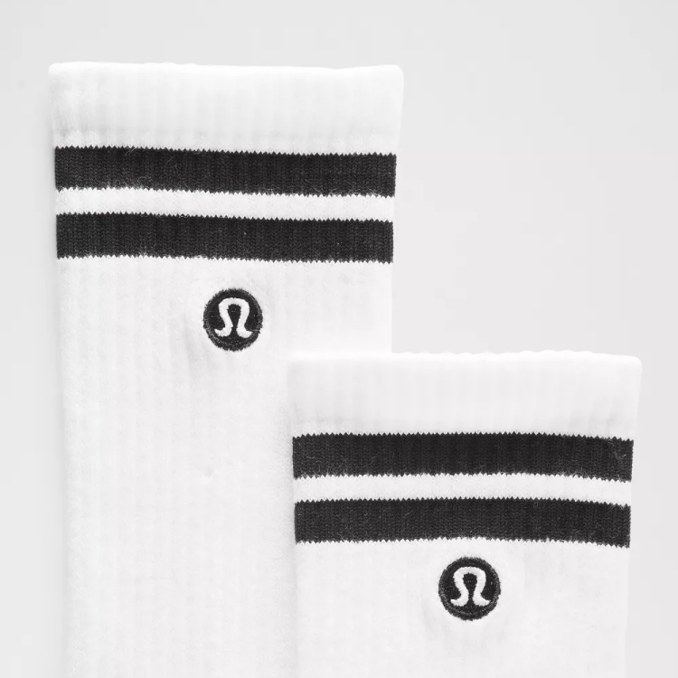 Lululemon Crew Socks Unisex 3 Pack White
