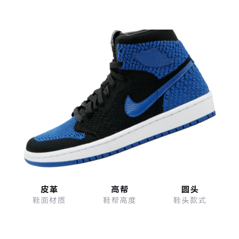 Кеды Jordan JordanAir Jordan 1 Retro High Flyknit Royal GS (синий) — 皇家蓝/黑 — фото 3