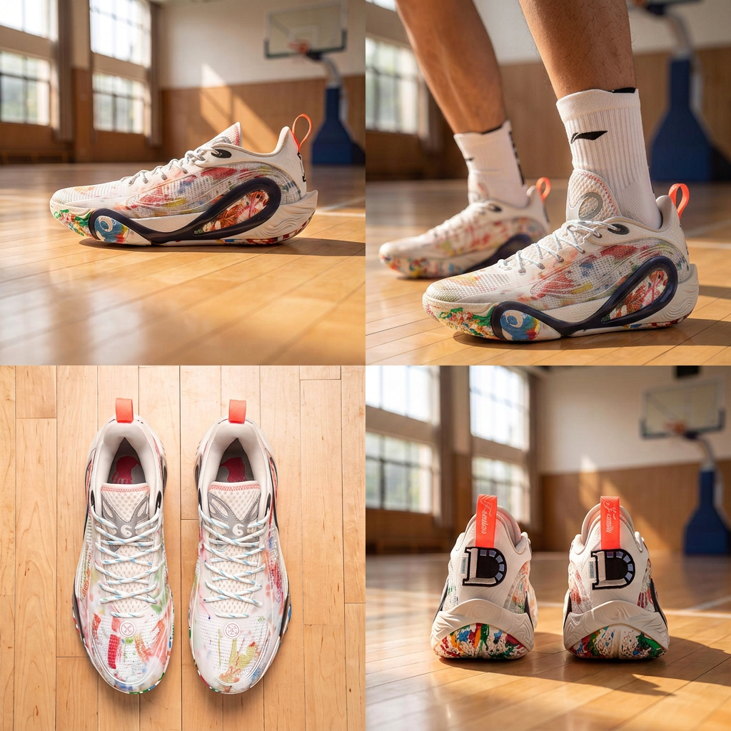 Li Ning DLO 1 Cushioning Low top Basketball Shoes Men's Ivory